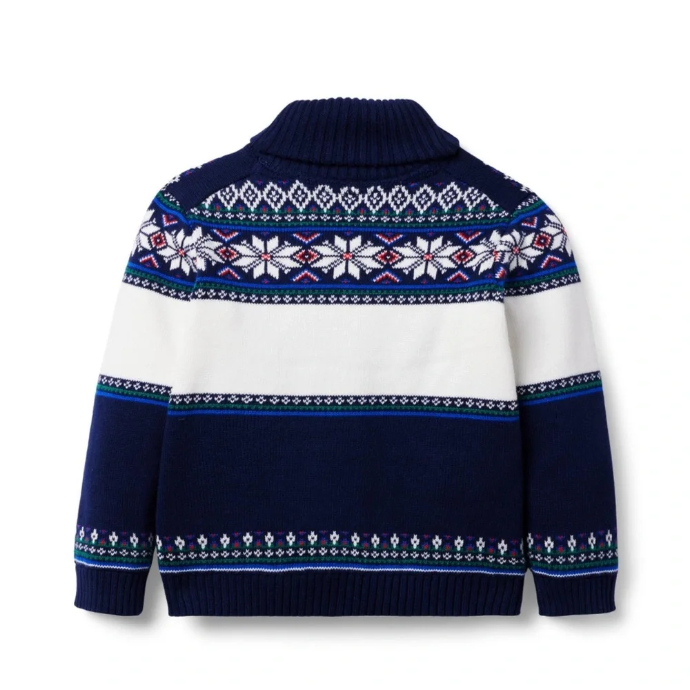 Janie and Jack The Holiday Train Cardigan - Picture 2 of 4